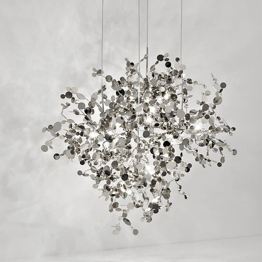 Nordic Stainless Steel Tree-Leaf LED Pendant Light