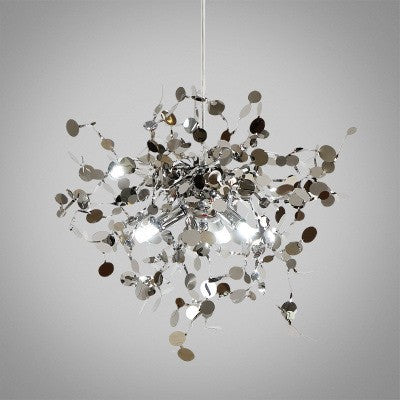 Nordic Stainless Steel Tree-Leaf LED Pendant Light