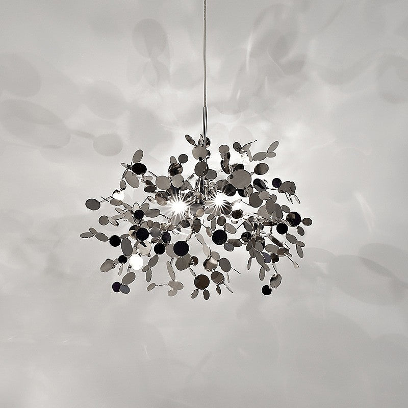 Nordic Stainless Steel Tree-Leaf LED Pendant Light