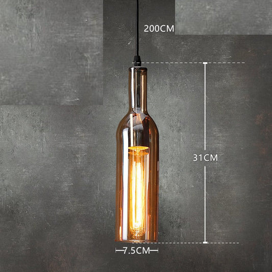 Nordic Wine Bottle Multi-Color Glass Bar Chandelier