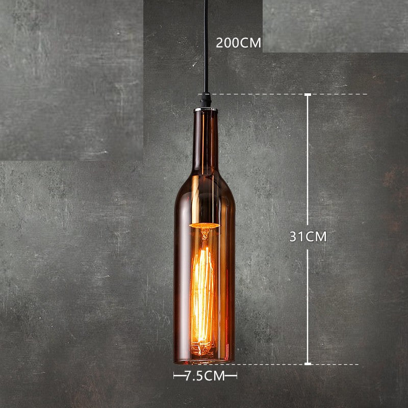 Nordic Wine Bottle Multi-Color Glass Bar Chandelier