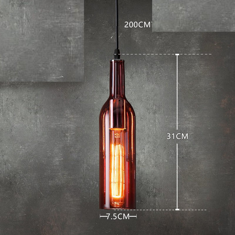 Nordic Wine Bottle Multi-Color Glass Bar Chandelier