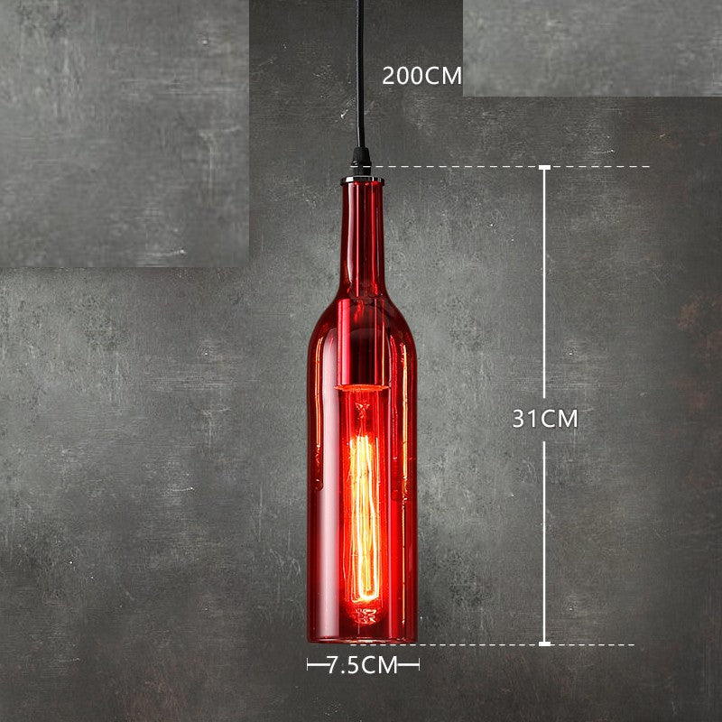 Nordic Wine Bottle Multi-Color Glass Bar Chandelier