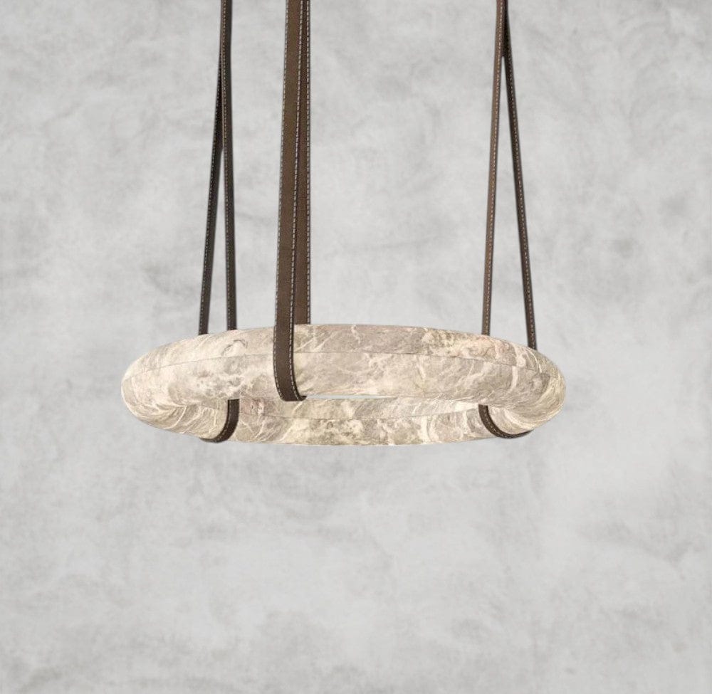 Ogden Pendant Alabaster Chandelier, Halo Ring Modern Chandelier 11.8", 19.7", 23.6", 31.5", 39.4", 50"