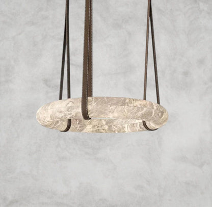 Ogden Pendant Alabaster Chandelier, Halo Ring Modern Chandelier 11.8", 19.7", 23.6", 31.5", 39.4", 50"