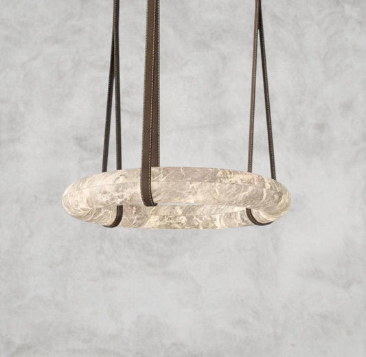 Ogden Pendant Alabaster Chandelier, Halo Ring Modern Chandelier 11.8", 19.7", 23.6", 31.5", 39.4", 50"