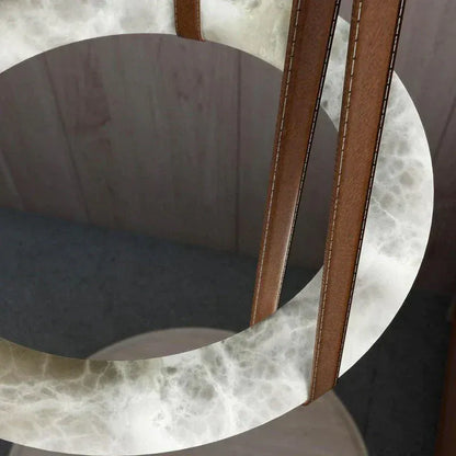 Ogden Pendant Alabaster Chandelier, Halo Ring Modern Chandelier 11.8", 19.7", 23.6", 31.5", 39.4", 50"