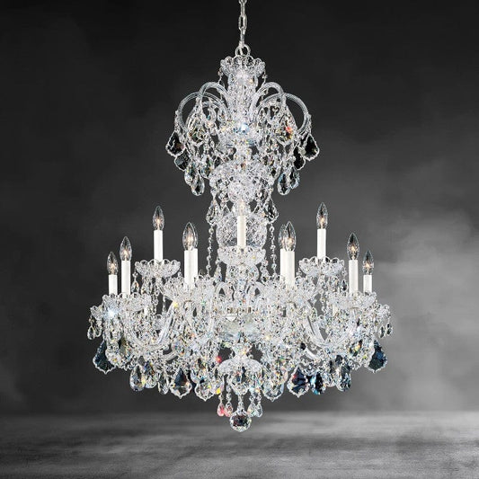 Olde World 15-light Crystal Chandelier 32"