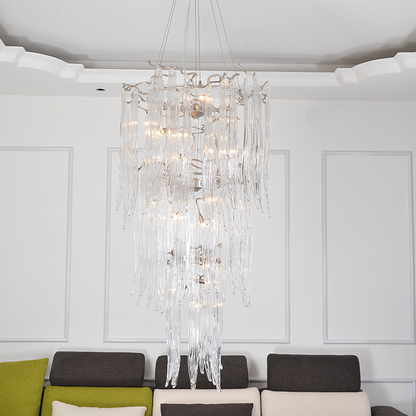 Luxury Crystal Branch Staircase Chandelier