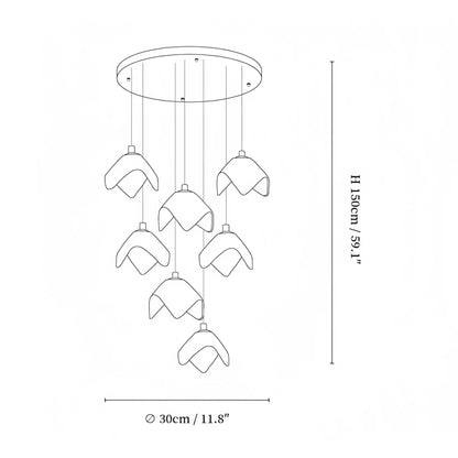 Orlani Bloom Cascade Stairs Chandelier