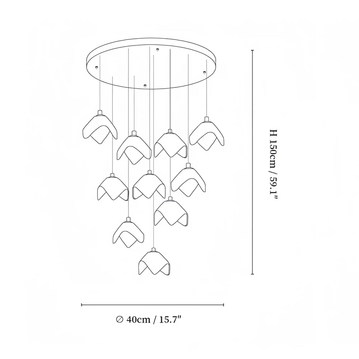 Orlani Bloom Cascade Stairs Chandelier