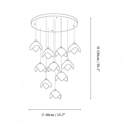 Orlani Bloom Cascade Stairs Chandelier