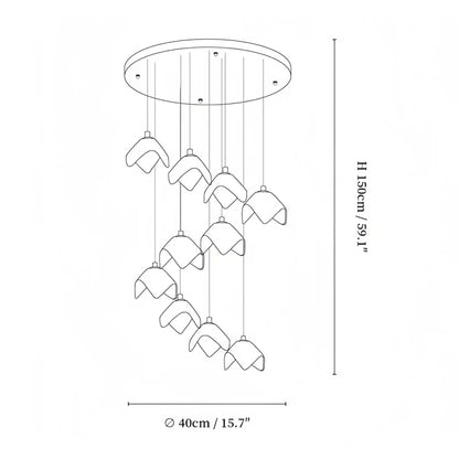 Orlani Bloom Cascade Stairs Chandelier