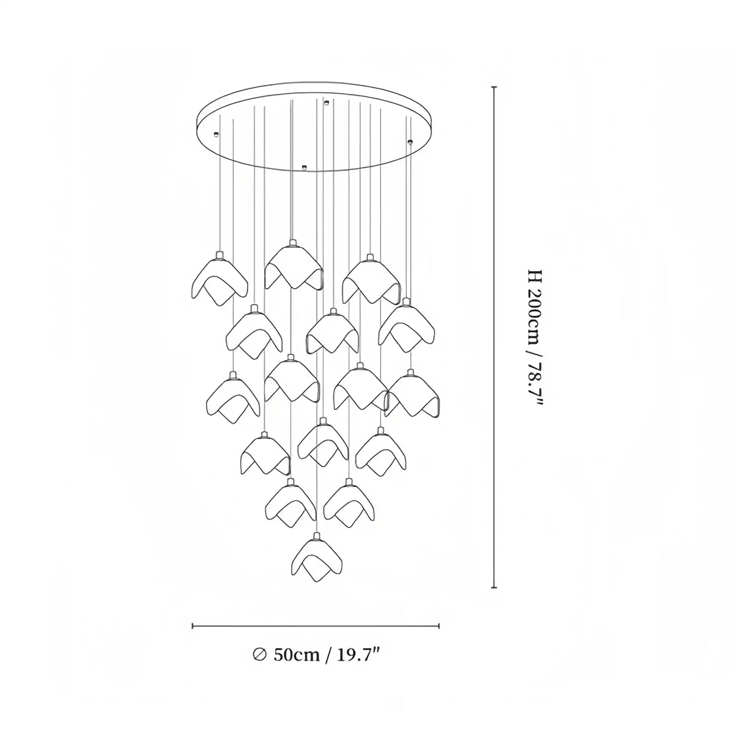 Orlani Bloom Cascade Stairs Chandelier
