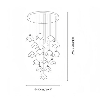 Orlani Bloom Cascade Stairs Chandelier
