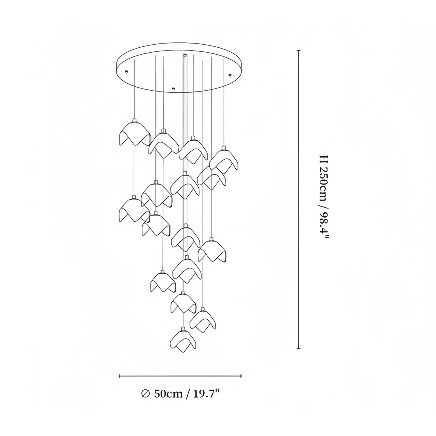 Orlani Bloom Cascade Stairs Chandelier