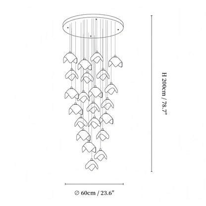 Orlani Bloom Cascade Stairs Chandelier