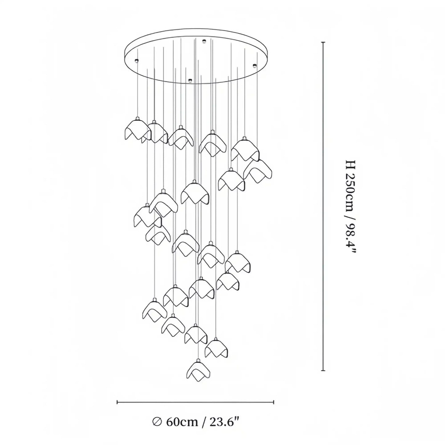 Orlani Bloom Cascade Stairs Chandelier
