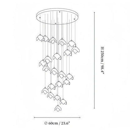 Orlani Bloom Cascade Stairs Chandelier
