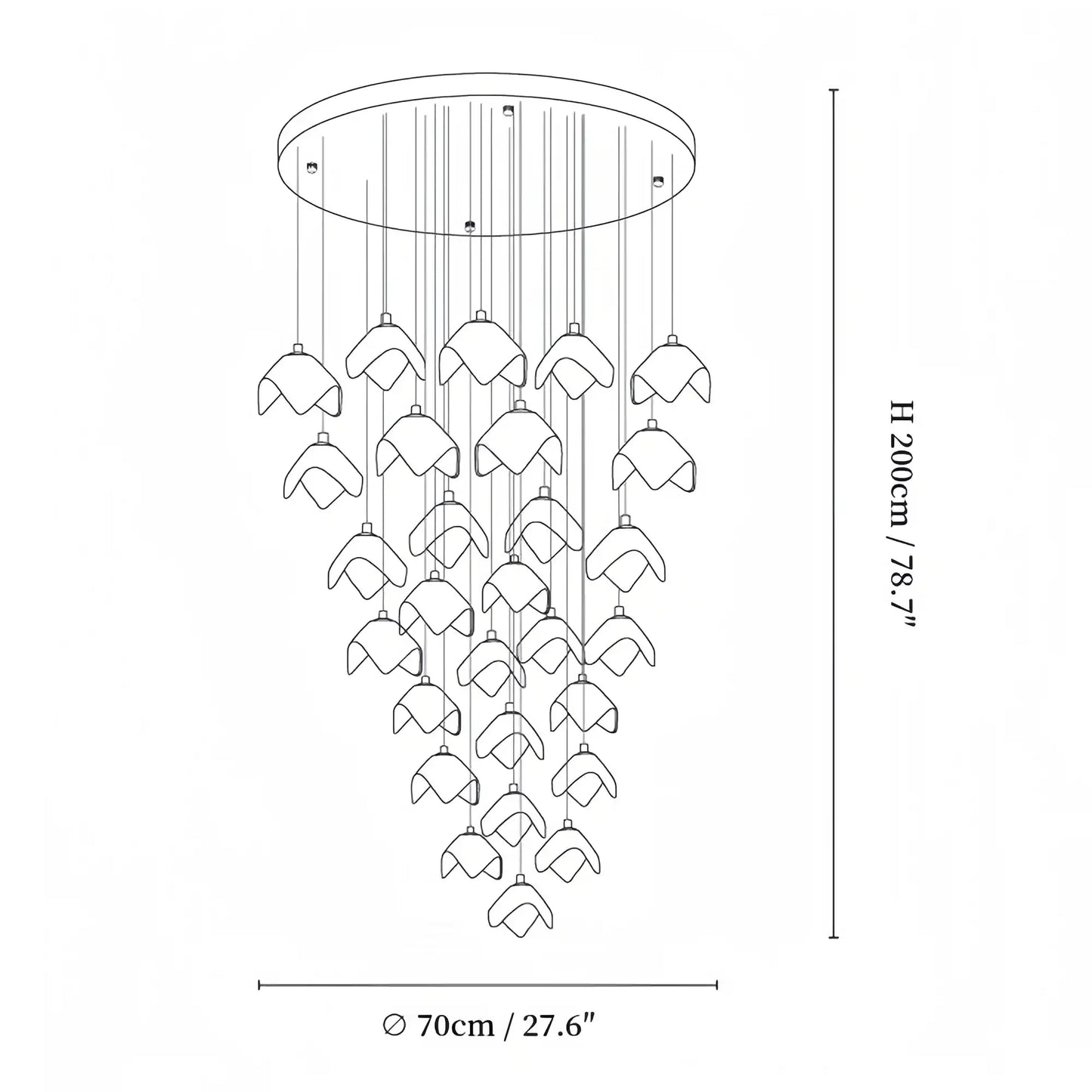 Orlani Bloom Cascade Stairs Chandelier