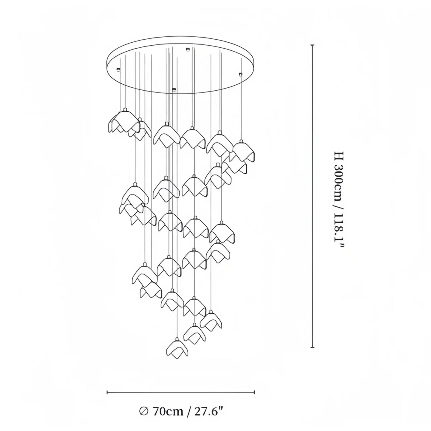Orlani Bloom Cascade Stairs Chandelier