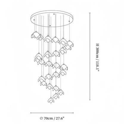Orlani Bloom Cascade Stairs Chandelier