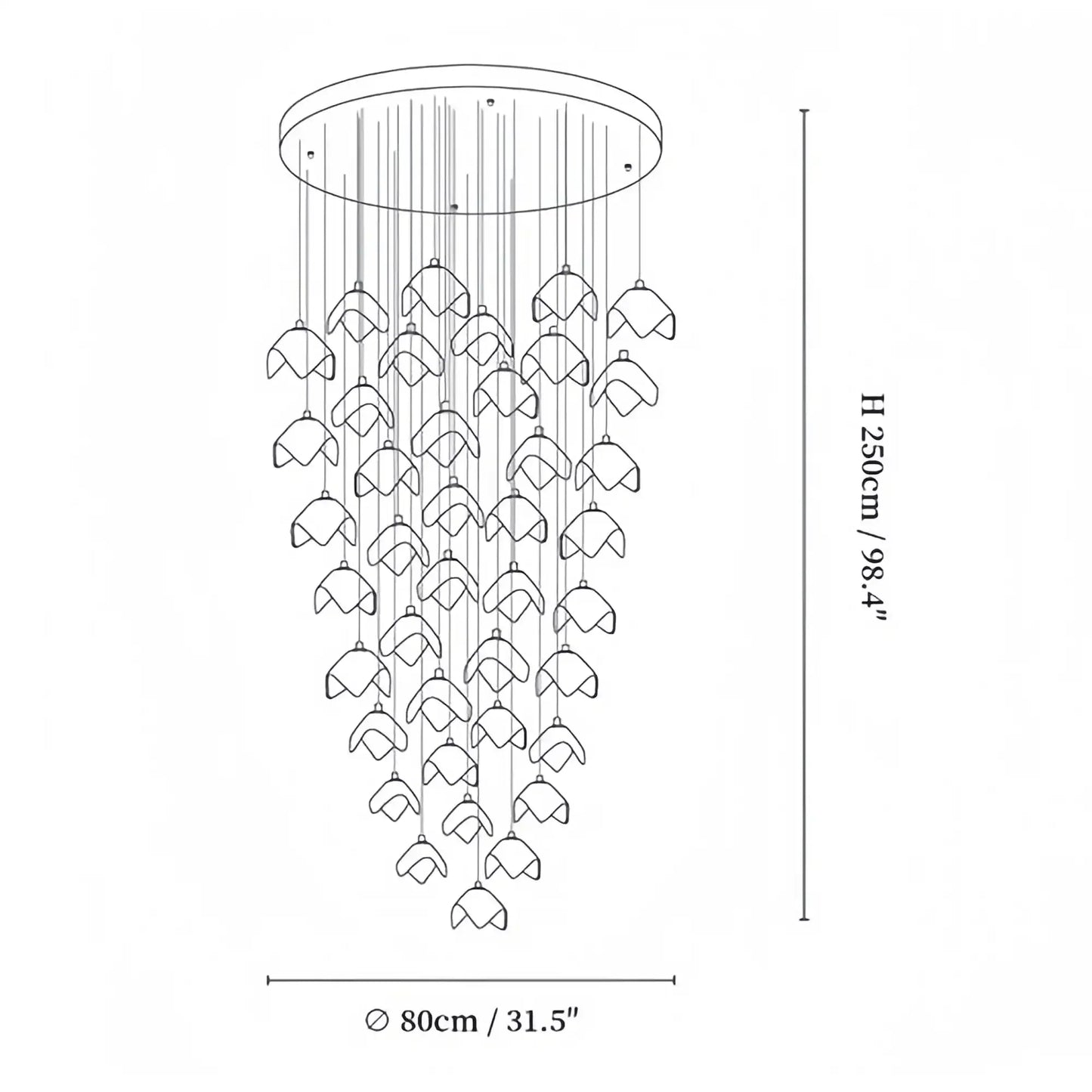 Orlani Bloom Cascade Stairs Chandelier