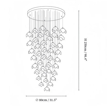 Orlani Bloom Cascade Stairs Chandelier