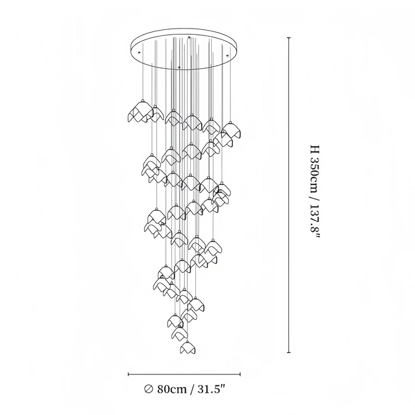Orlani Bloom Cascade Stairs Chandelier