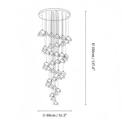 Orlani Bloom Cascade Stairs Chandelier