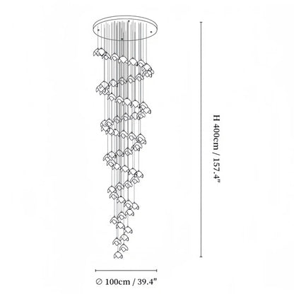 Orlani Bloom Cascade Stairs Chandelier