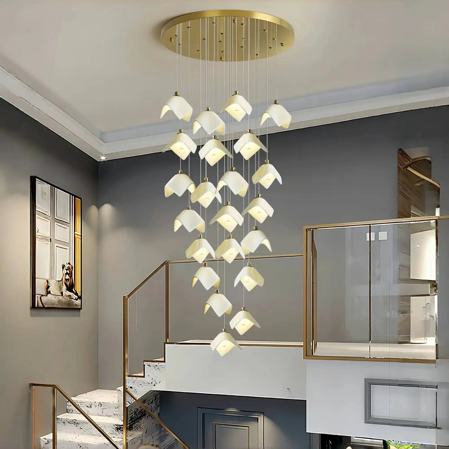 Orlani Bloom Cascade Stairs Chandelier