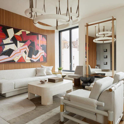 Oslo Pendant Alabaster Chandelier, Halo Ring Chandelier With Leather
