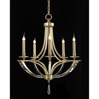 Oval crystal candlestick five-light chandelier24"