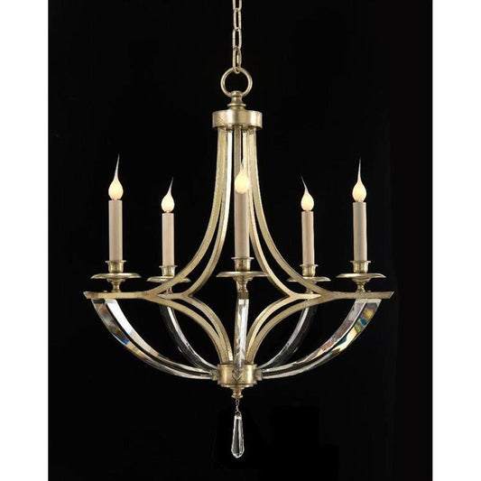 Oval crystal candlestick five-light chandelier24"