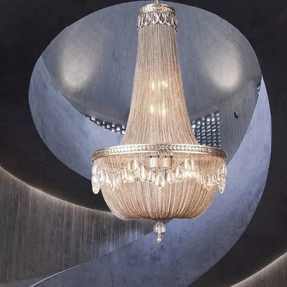 Oversize Modern Metal Art Luxury Crystal Chandelier for Duplex Hall/Staircase/Villa/Foyer