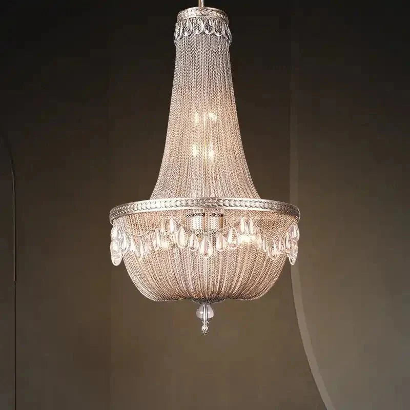 Oversize Modern Metal Art Luxury Crystal Chandelier for Duplex Hall/Staircase/Villa/Foyer