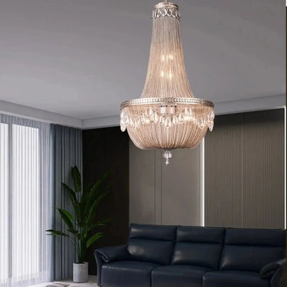 Oversize Modern Metal Art Luxury Crystal Chandelier for Duplex Hall/Staircase/Villa/Foyer
