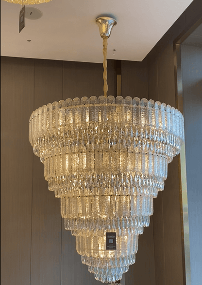 Oversized Multi-layers Luxury Gold Crystal Chandelier For Large Foyer/Hallway/Entryway