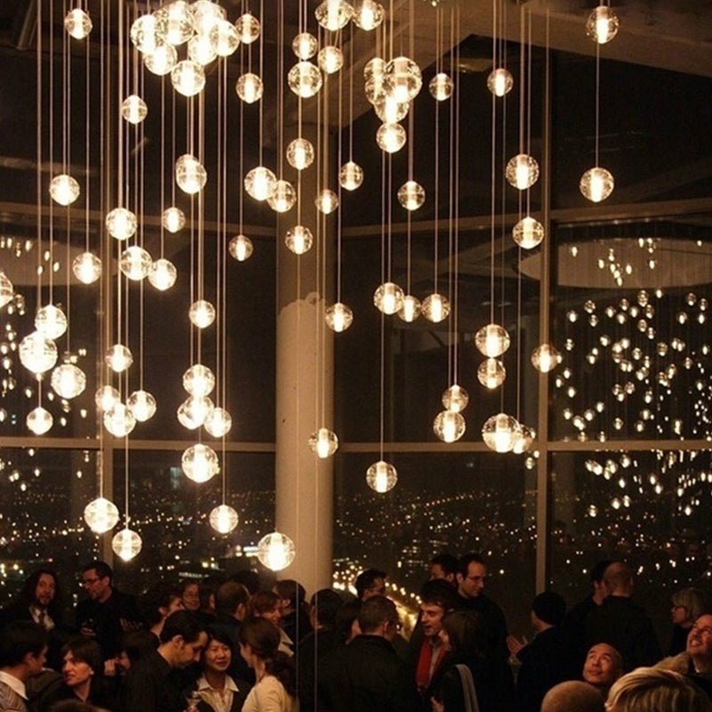 Oversized Nordic Art Round Air Bubbles Pendant Chandelier for Stairs/Spiral Staircase/Hotel Lobby