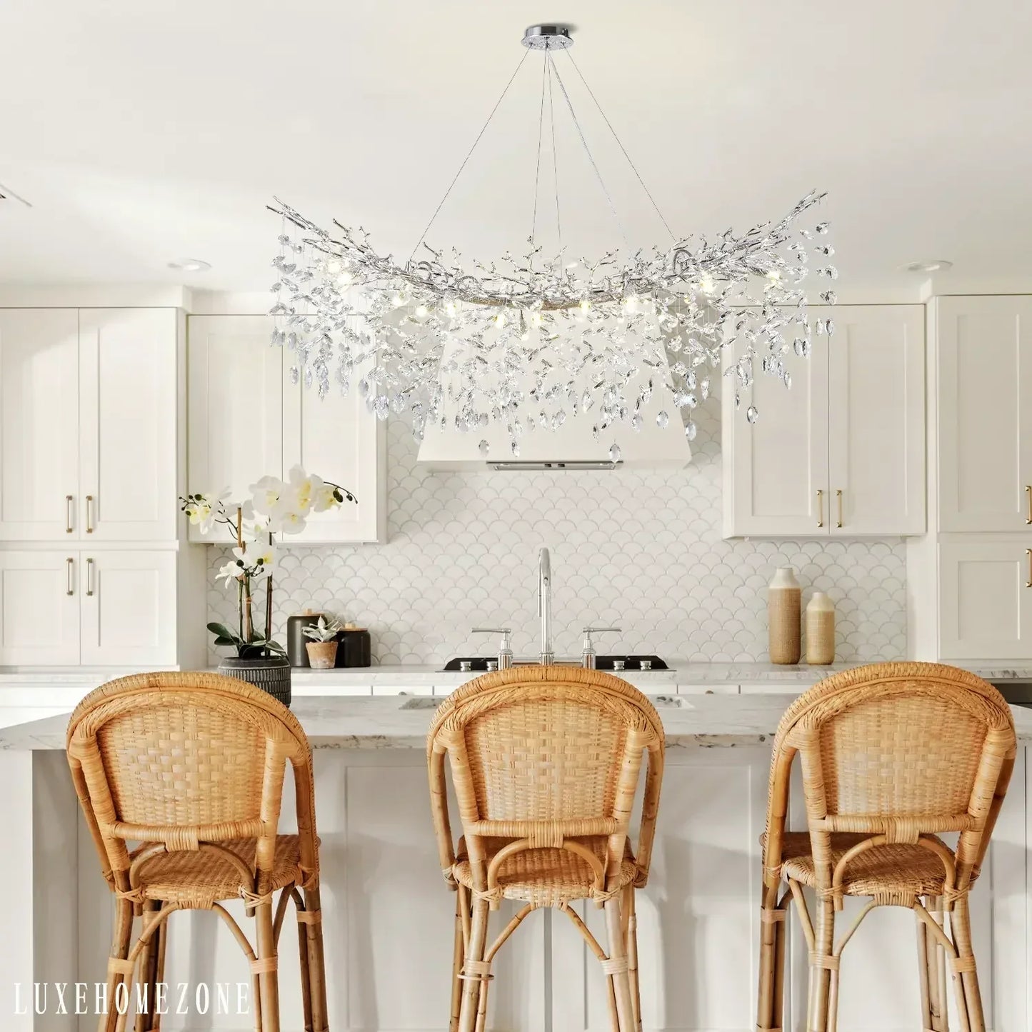 Solara Rectangular Tree Branch Chandelier 55" 72" Tree Branch