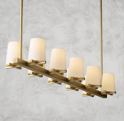 Pauillaac Fabric Shade Linear Chandelier 49" 60"