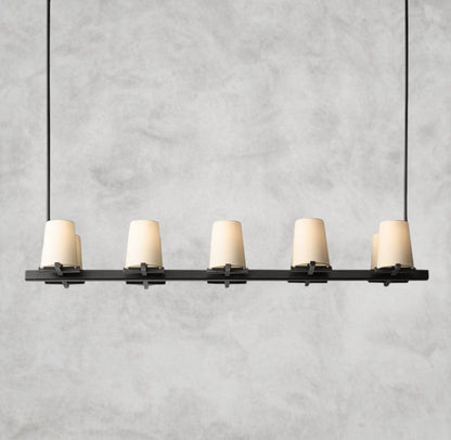 Pauillaac Fabric Shade Linear Chandelier 49" 60"