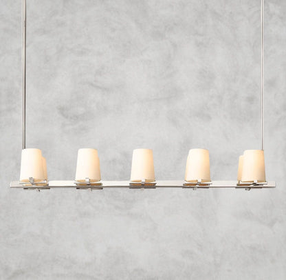 Pauillaac Fabric Shade Linear Chandelier 49" 60"