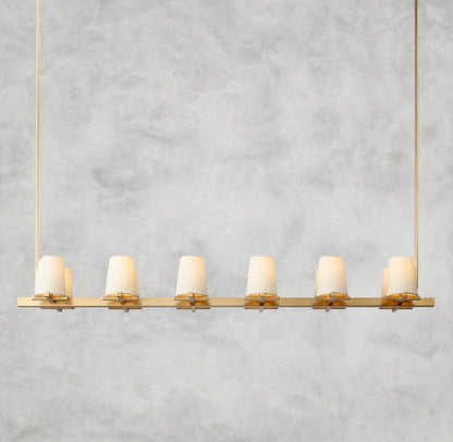 Pauillaac Fabric Shade Linear Chandelier 49" 60"