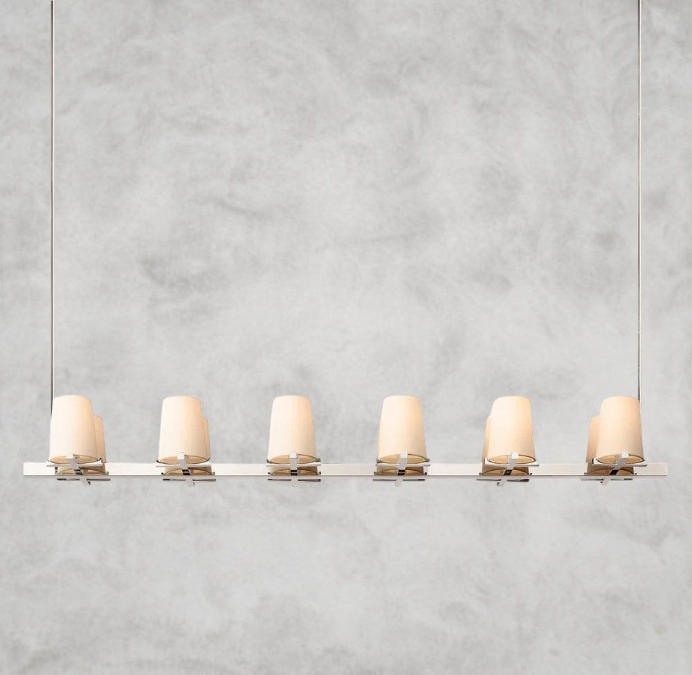 Pauillaac Fabric Shade Linear Chandelier 49" 60"