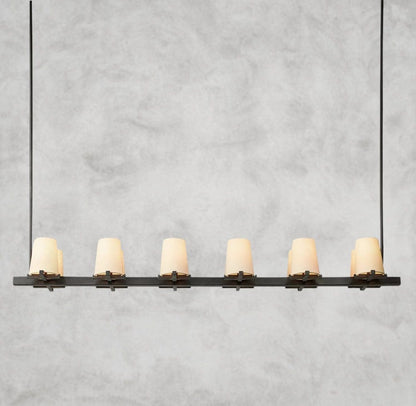 Pauillaac Fabric Shade Linear Chandelier 49" 60"