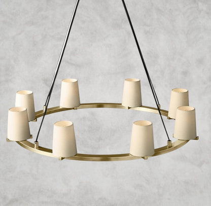Pauillaac Fabric Shade Round Chandelier 36" 48" 60"