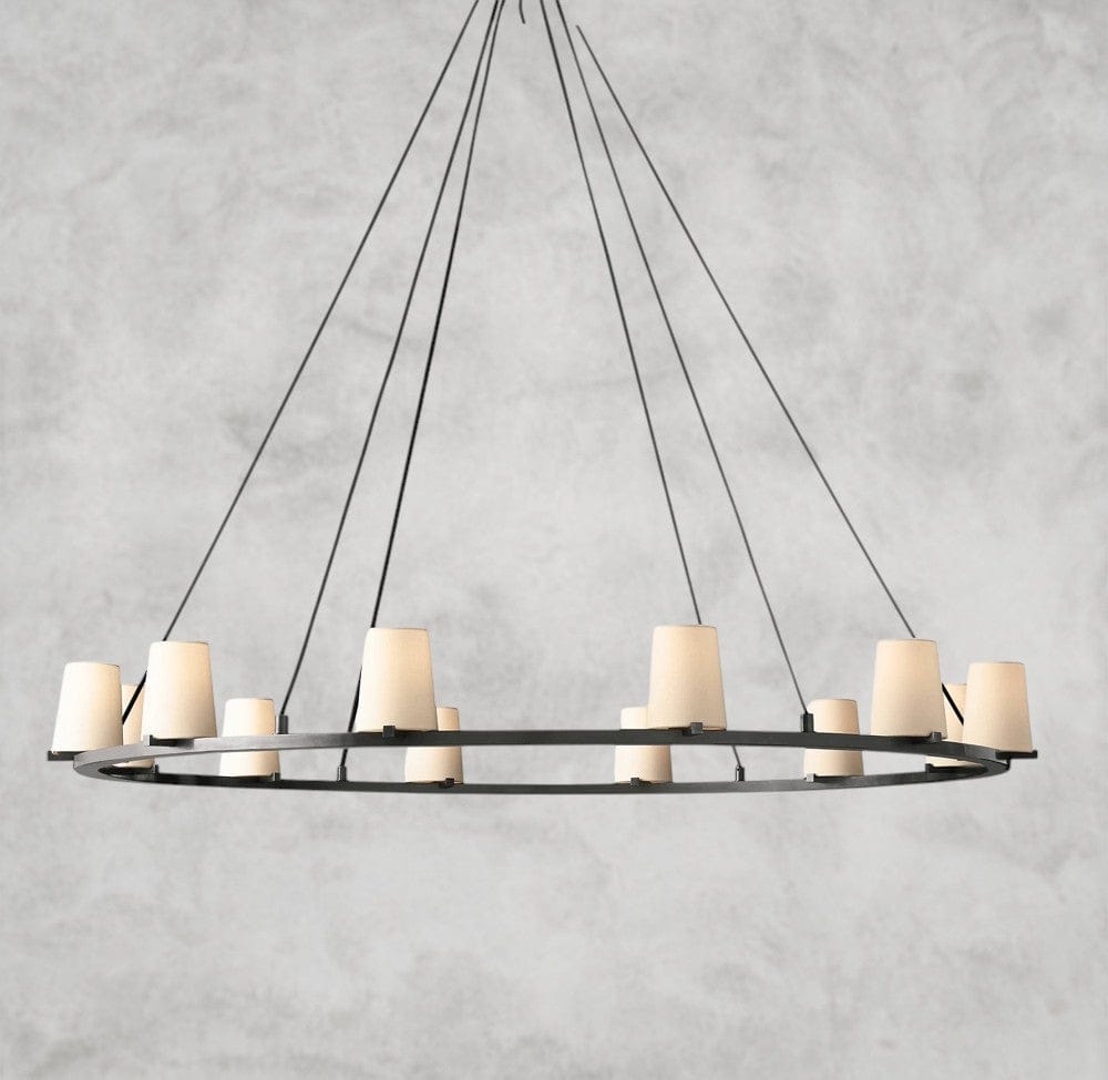 Pauillaac Fabric Shade Round Chandelier 36" 48" 60"