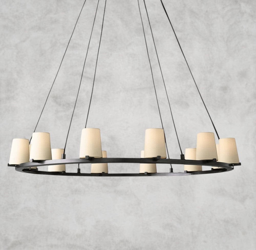 Pauillaac Fabric Shade Round Chandelier 36" 48" 60"